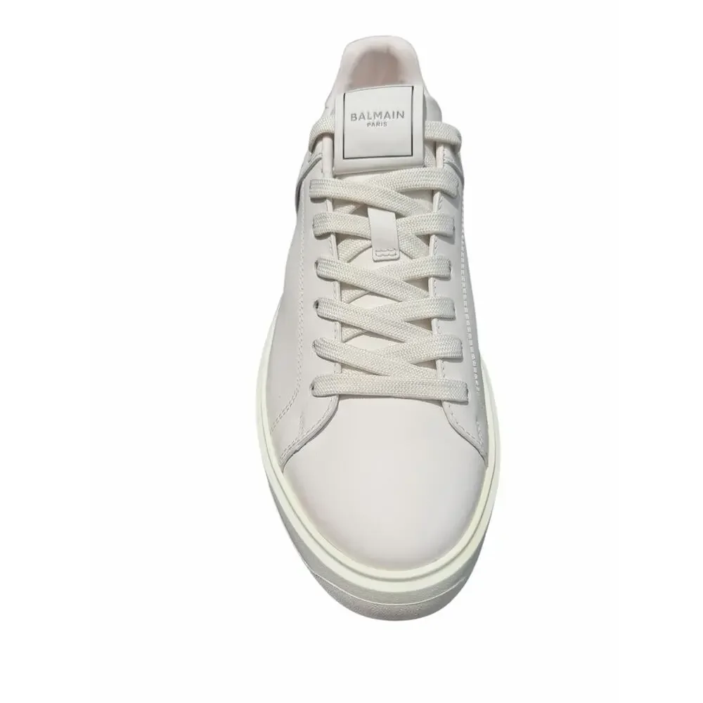 Balmain Paris B-Court White Leather Platform Sneakers EU 40 US 10 NIB